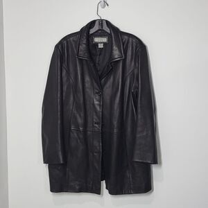 Preston & York Men's Black Lambskin Leather Coat / Jacket